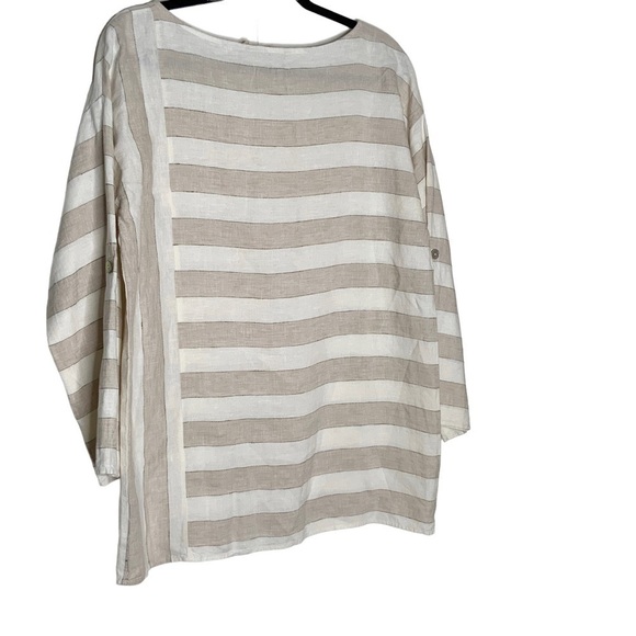 Soft Surroundings cream colored linen top. Size M - Picture 4 of 7